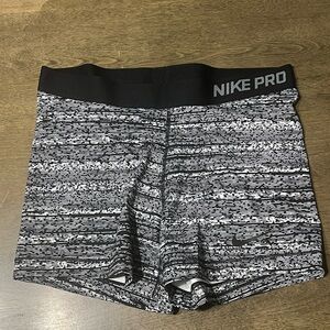 Nike Pro Women's Athletic Shorts in Black and White
